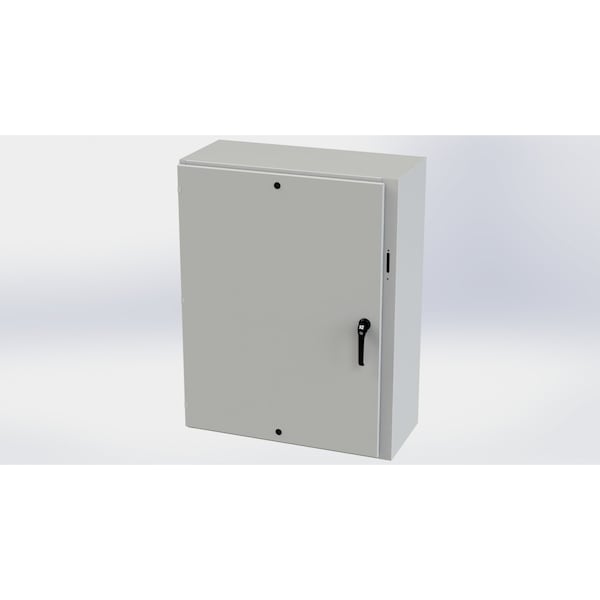 3 Point Latch with Padlock Handle Electrical Enclosures, 48 in H, 16 in D, 37.38 in W, Carbon Steel